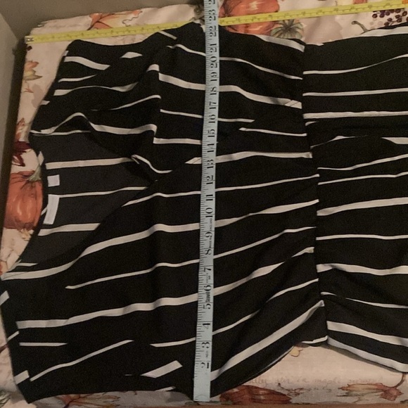 New York & Company Black and White Striped Romper - Picture 3 of 6